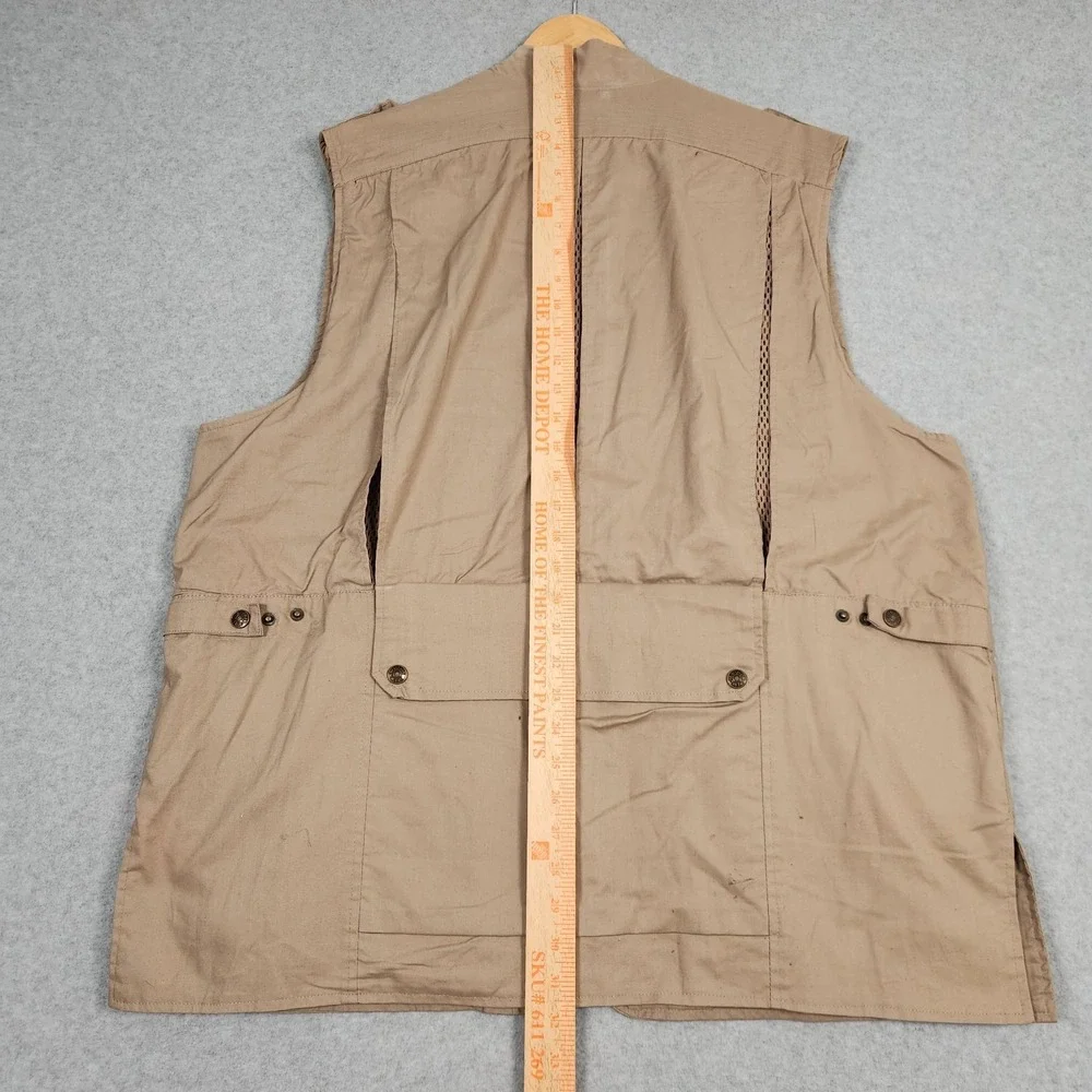 Humvee Vest Mens XL Tan Brown Safari Fishing Tactical Multi Pocket Outdoor
